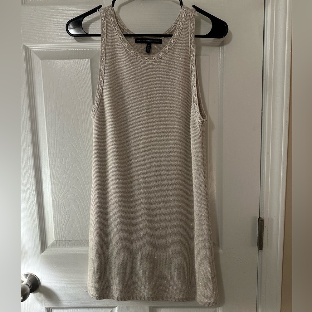 White House Black Market Sleeveless Beige Knit Slip Dress